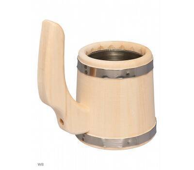 Кружка пивная 0,5л из Липы с нерж. вставкой