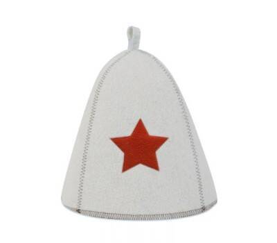 Шапка банная со звездой, войлок