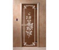 Дверь Doorwood Розы 700*1900 , 6 мм (Хвоя)