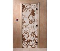 Дверь Doorwood Девушка в цветах 700*1900 , 8 мм  