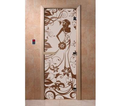 Дверь Doorwood Девушка в цветах 700*1900 , 8 мм  