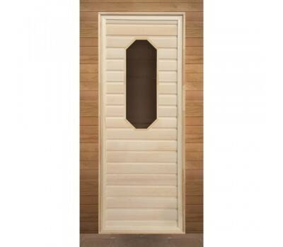 Дверь липа с восьмиугольным стеклом (кор.хвоя) 1900х700