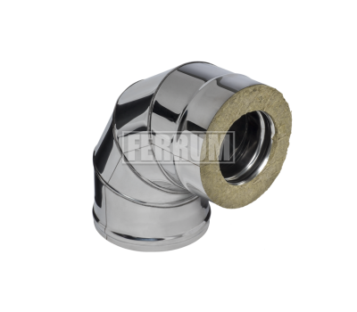 Двустенные дымоходы Ferrum AISI 430/0,8 + 430/0,5 Сэндвич-колено 90°