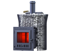 Чугунная печь для бани Авангард ЗК 25 (М) Pro Ураган в сетке Тюльпан