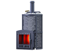 Чугунная печь для бани Авангард ЗК 40 (П2) Pro Ураган в круглой сетке