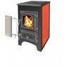 Печь-камин Везувий ПК-01 (270) (с плитой и теплообменником, красный)