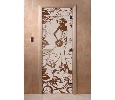 Дверь Doorwood Девушка в цветах 700*1900 , 8 мм  
